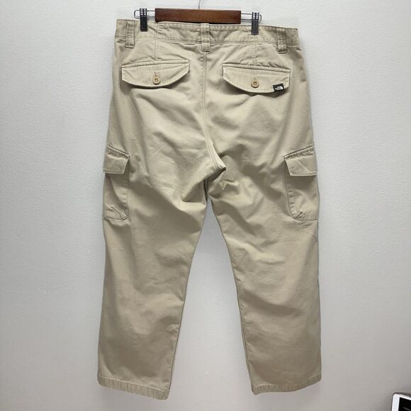 The North Face Cargo Pants Mens 34x30 Khaki Beige Canvas Pant Outdoor Hiking - Picture 3 of 10